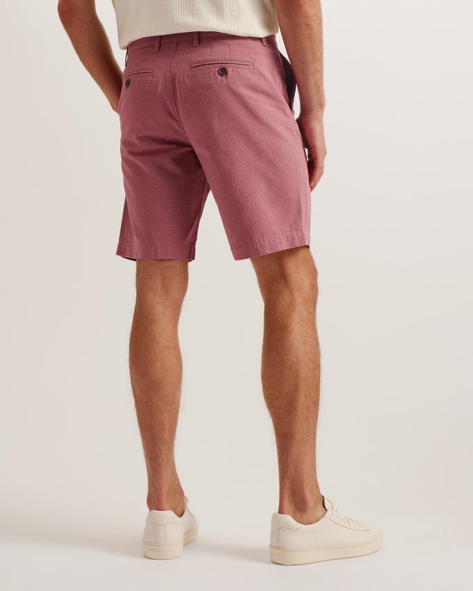 Short Ted Baker Geometric Print Cotton Rose Homme | EQQ-09023243